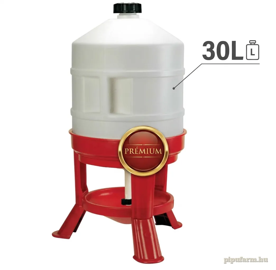 Baromfi itató, 30 liter – szifonos, piros/fehér