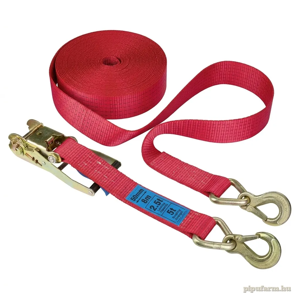 Ergo racsnis rakományrögzítő heveder – 8 m × 50 mm, 2500 kg
